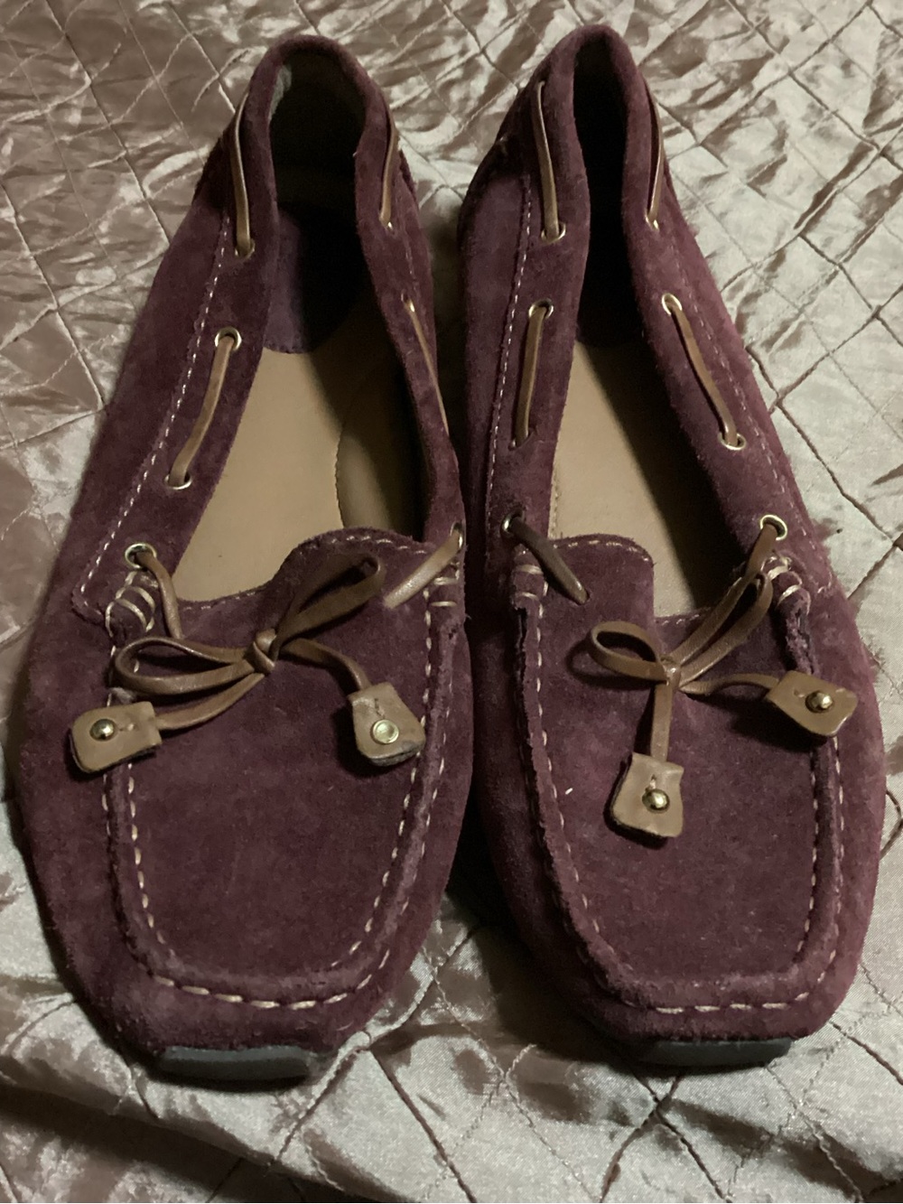 Clarks Women's Plum Suede Flats
